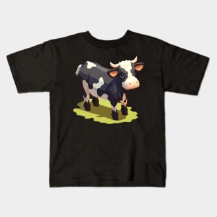 Udderly Cute Chubby Chibi Isometric Cow Kids T-Shirt